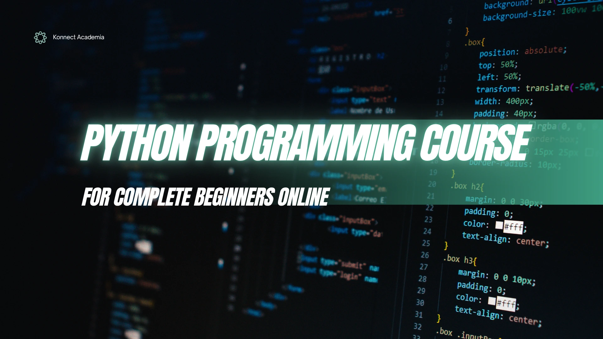 Python programming course for complete beginners online